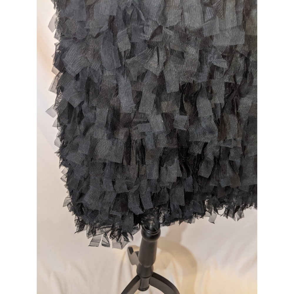 Gap Women's Dress Ruffle Bottom Size 4 Black White Colorblock - Picture 12 of 12